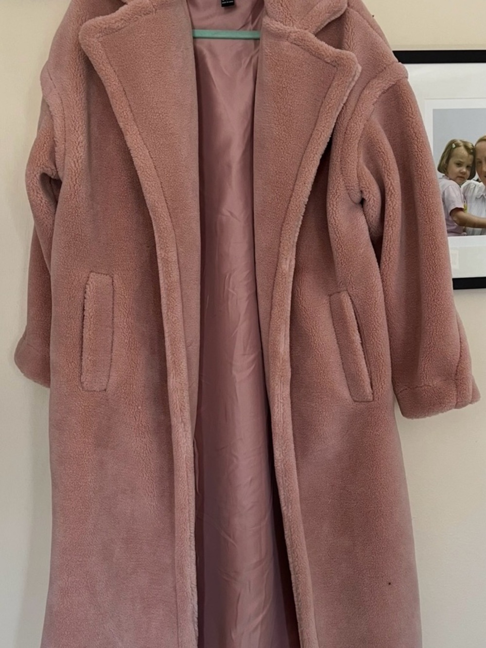 Cozy Pink Teddy Long Coat